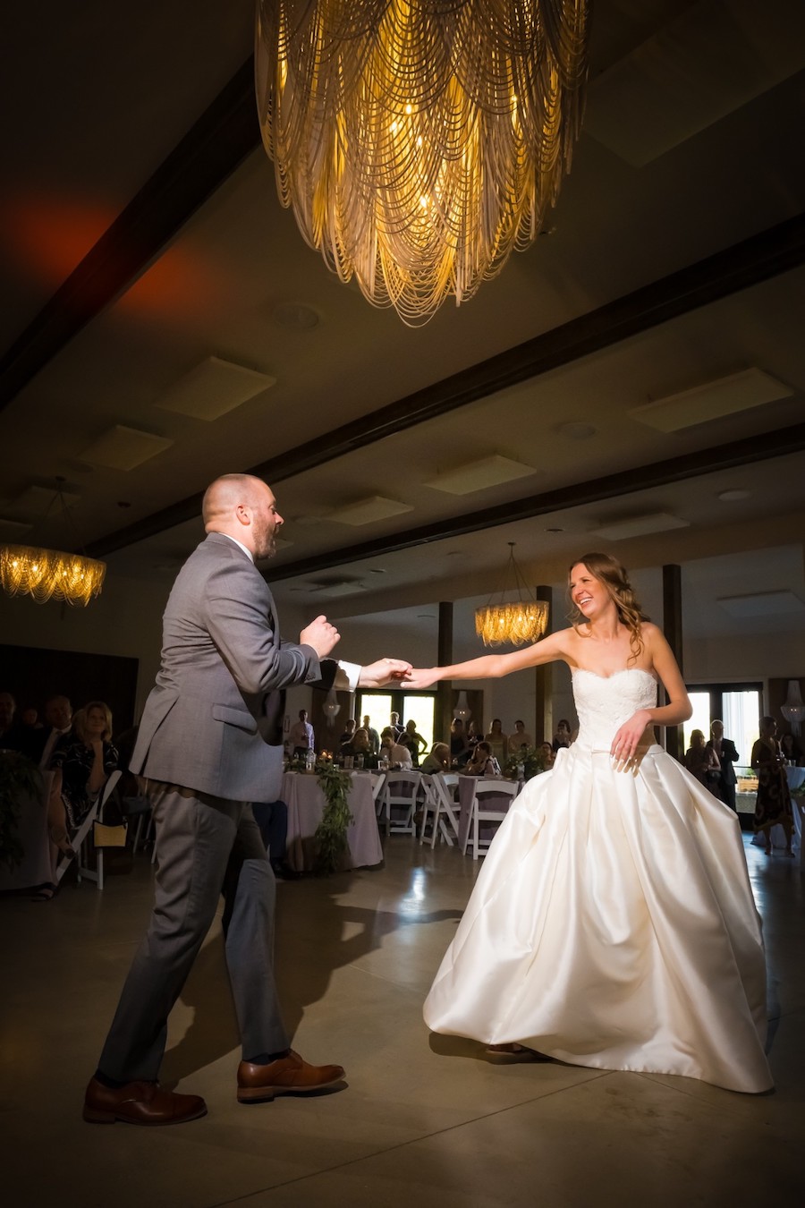 The Oakley Wedding Venue first dance dark lighting