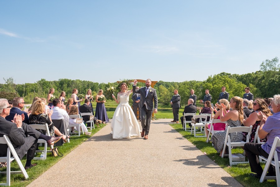 The Oakley Wedding Venue recessional outdoor ceremony