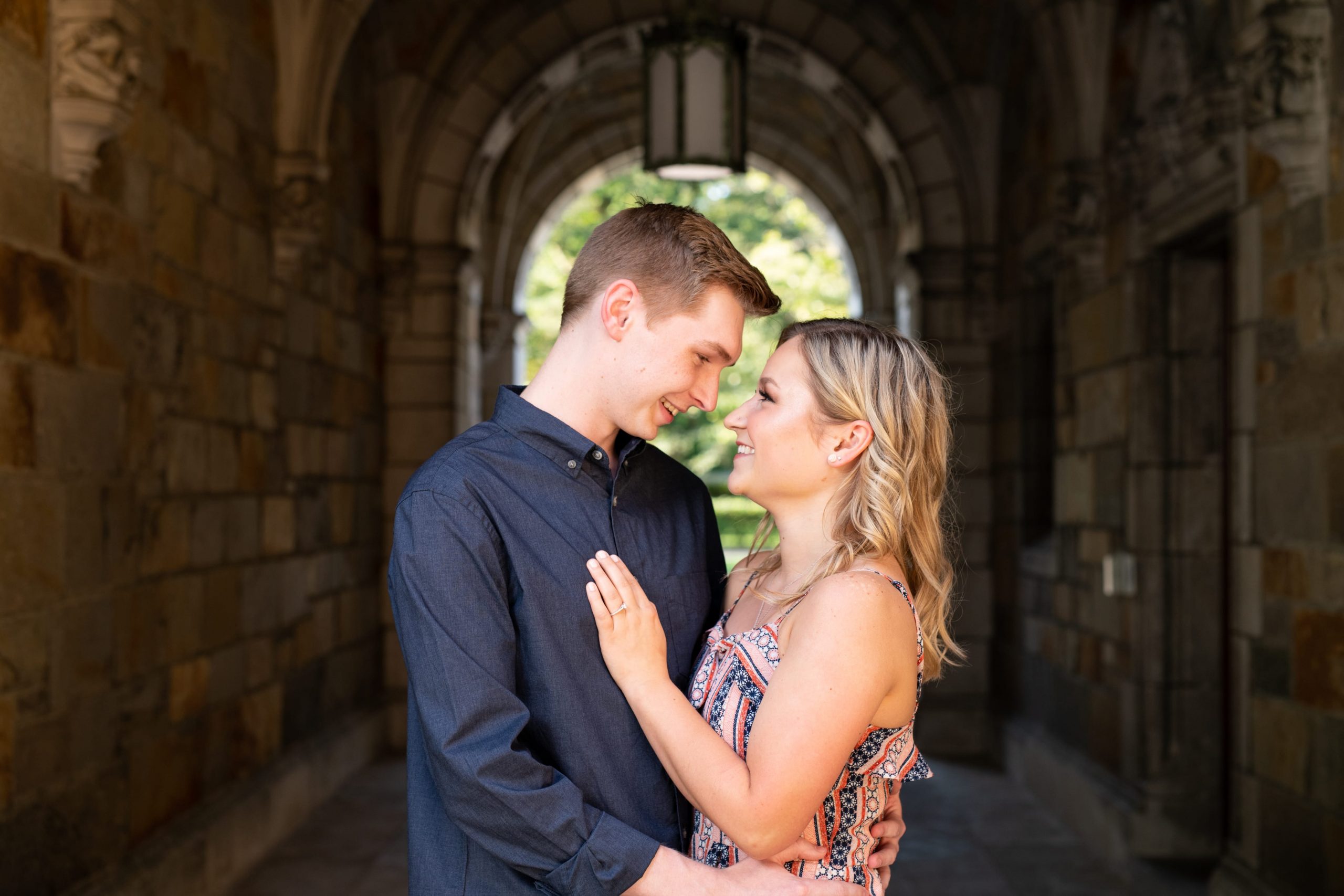 engagement photo at michigan law quad