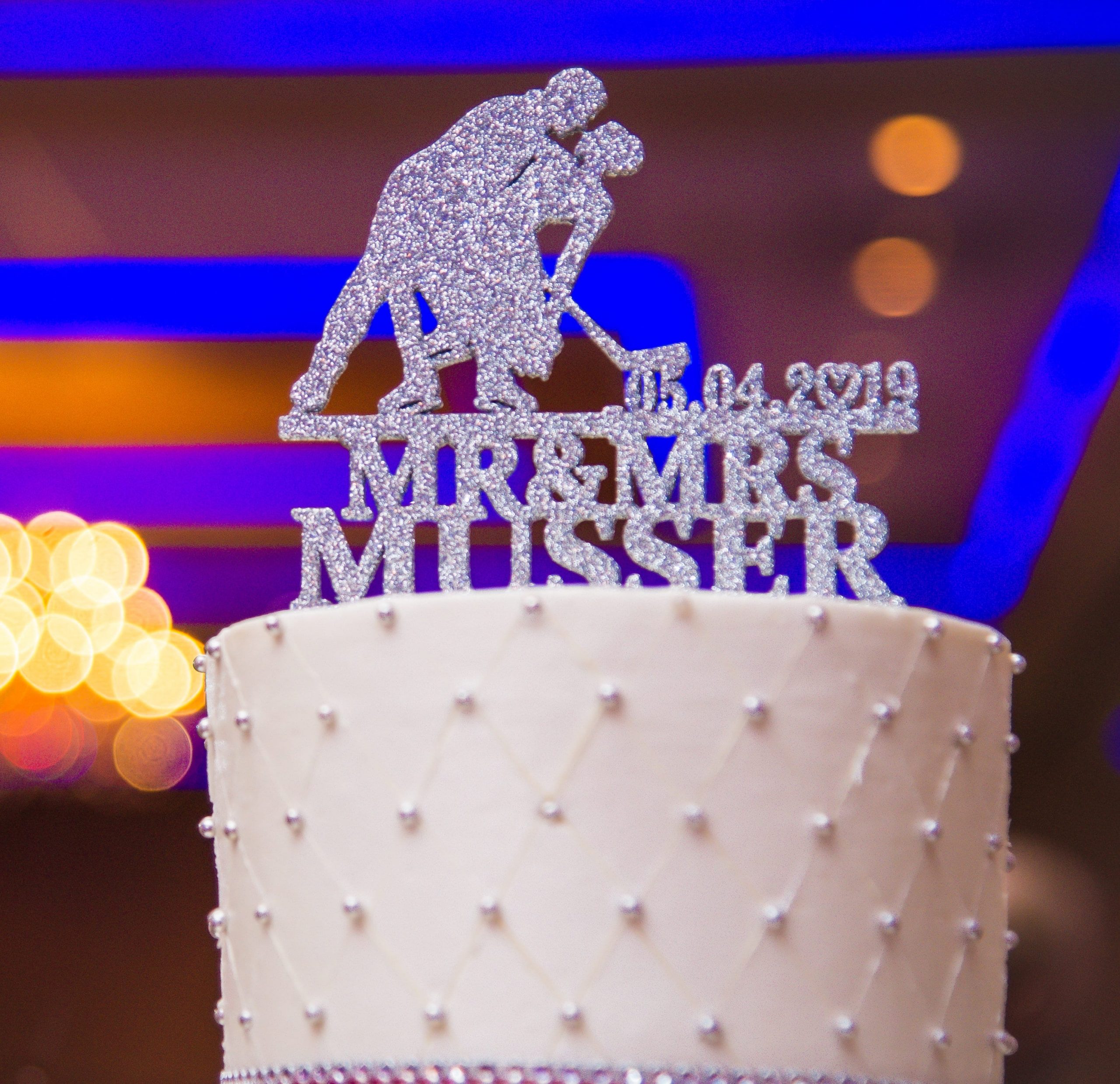 hockey wedding cake topper