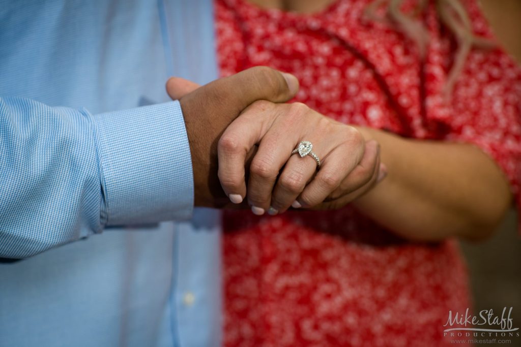 engagement photo with ring