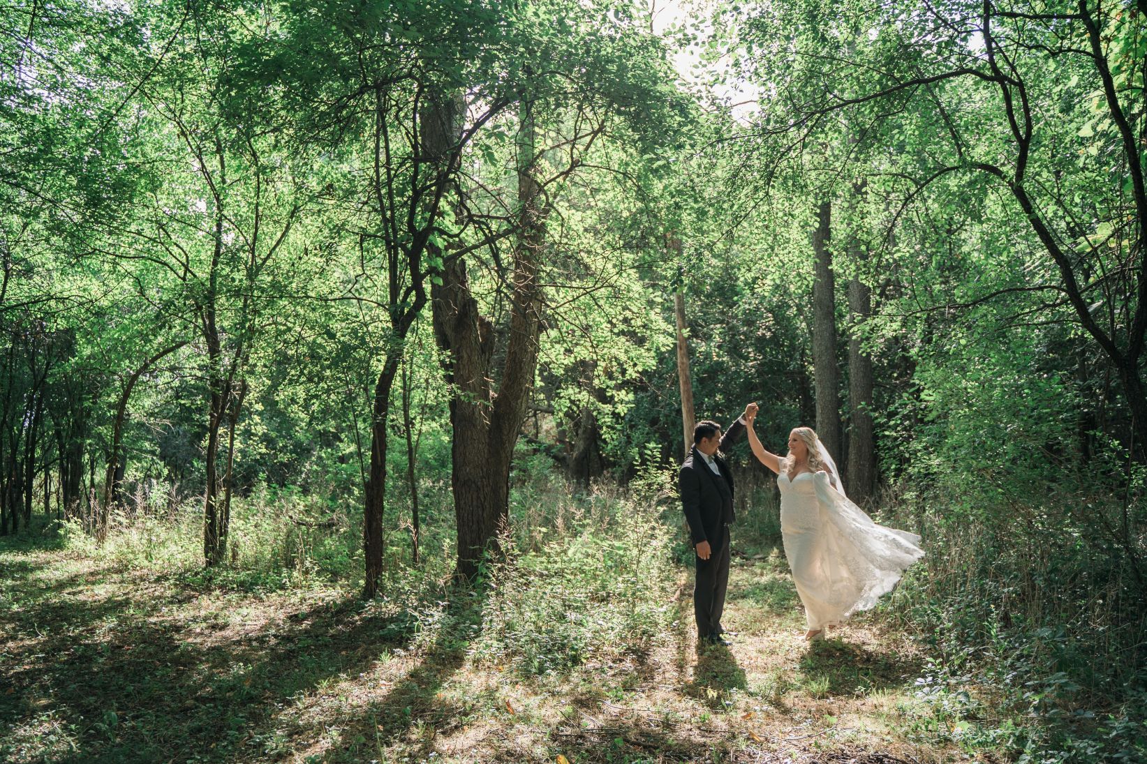 Romantics surrounded by trees