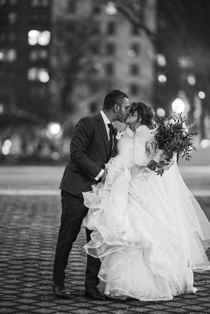 bride and groom in Detroit in black and white min scaled 1