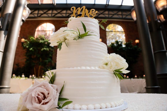 wedding cake at inn at st john's atrium
