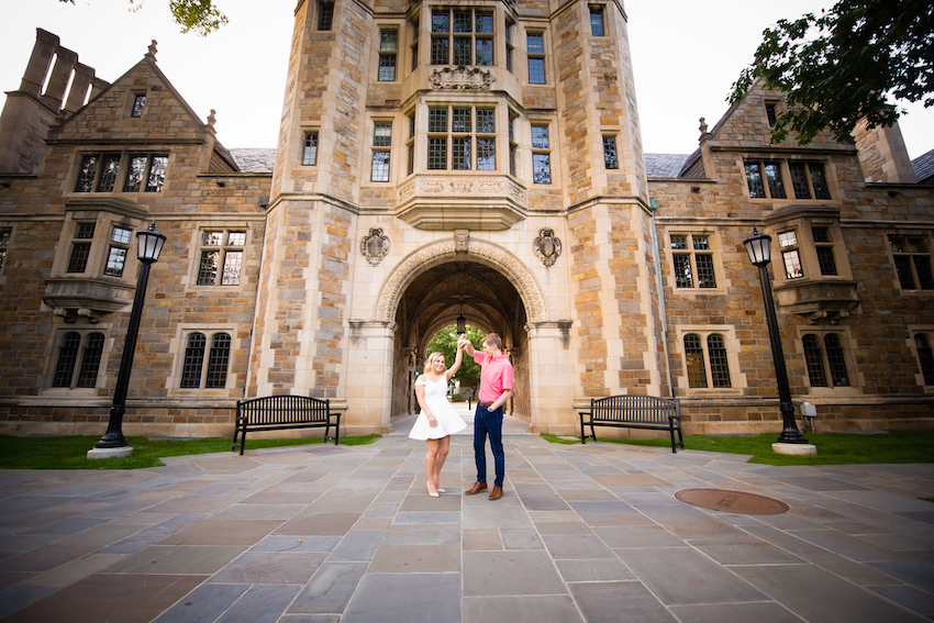 engagement session at law quad in ann arbor