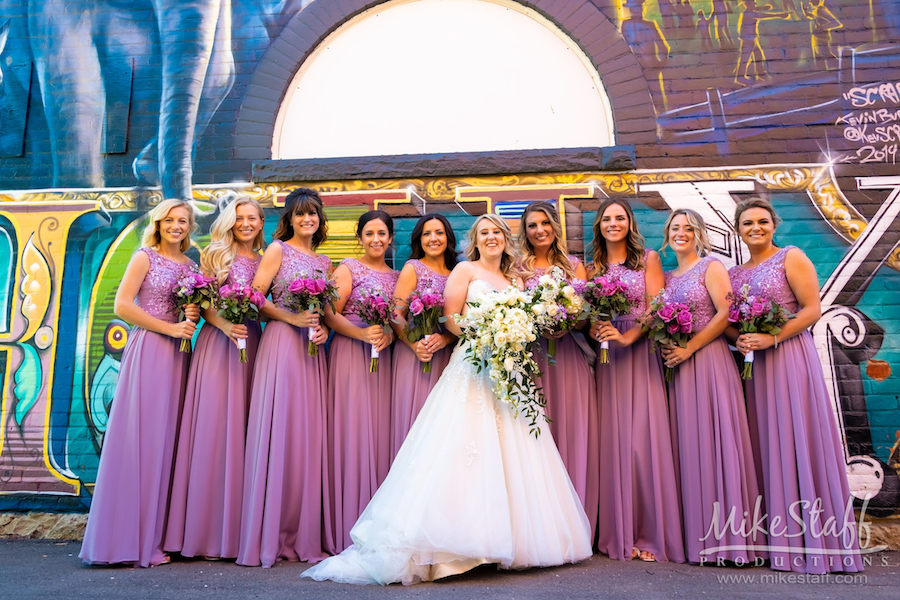 amanda with bridal party downtown holly