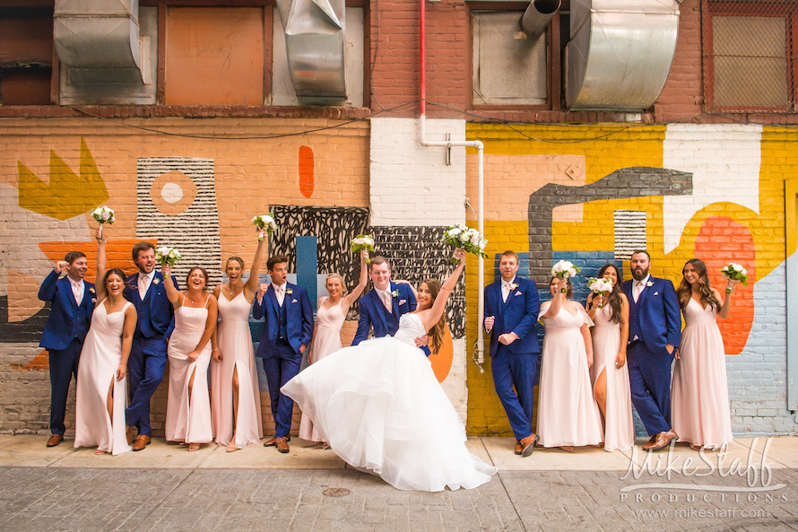 bridal party in downtown detroit