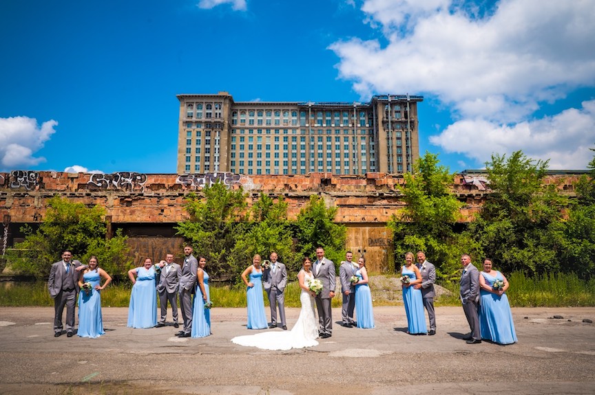 Detroit wedding photography locations detroit train station