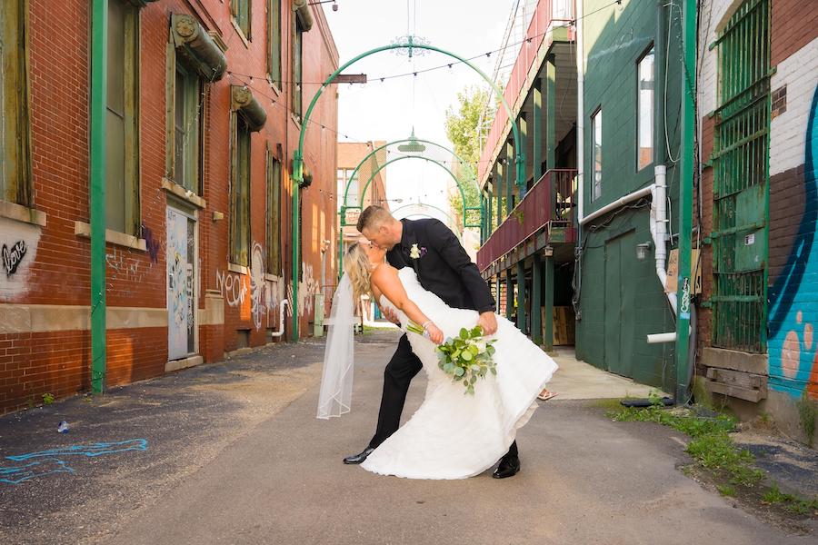 wedding in downtown pontiac alley