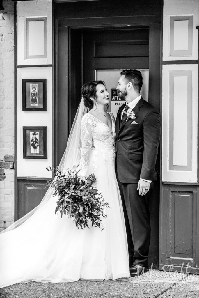 downtown holly black and white brooks wedding