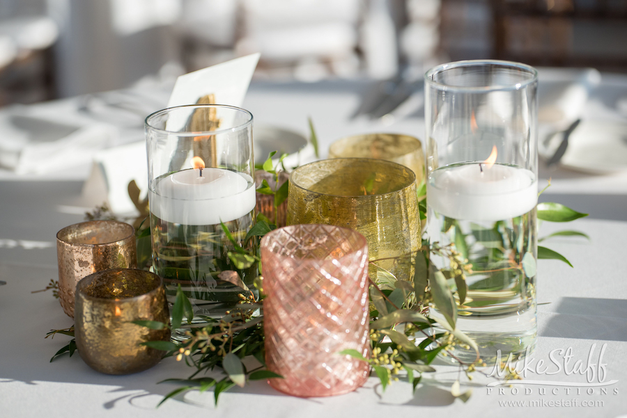 candles table centerpiece