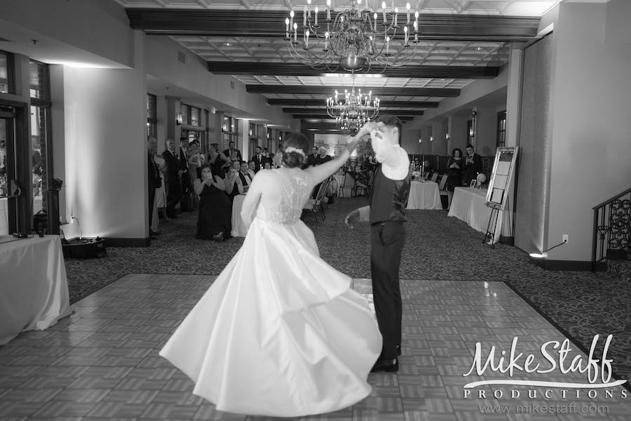 black and white first dance DoubleTree by Hilton Port Huron