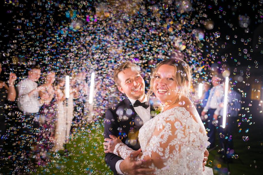 Ulrich_bride and groom bubbles