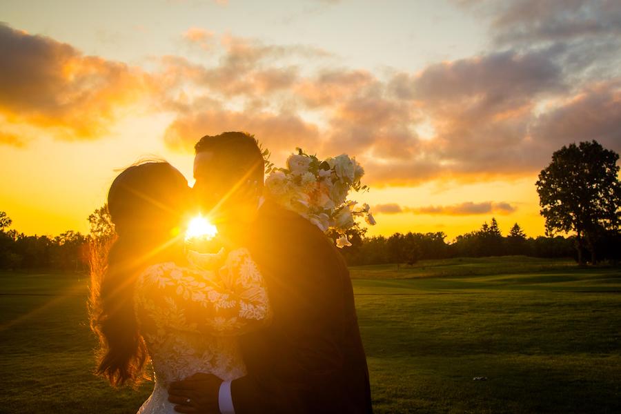 Wedding Photographers at fox hills_sunset wedding photos couple kissing Wedding Photography and Videography Packages