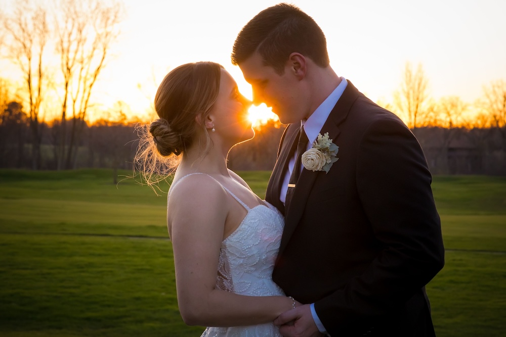 Wedding Photography at Fox Hills Golf Club_Oswald_sunset bride and groom